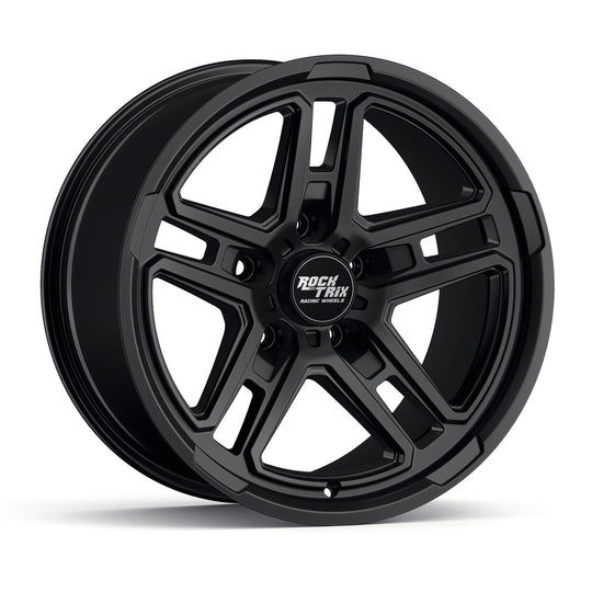 V10124 - Rocktrix RT108 17X9 5X127 -12mm Matte Black - Rocktrix Wheels Canada
