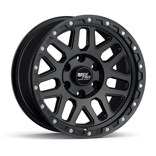 V10132 - Rocktrix RT110 17X9 5X127 -12mm Matte Black - Rocktrix Wheels Canada
