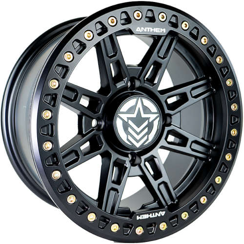 B814157043043 - Anthem Rogue Beadlock UTV 15X7 4X136 13mm Satin Black - Anthem Wheels Canada