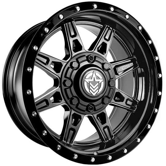 A811209081050D - Anthem Rogue 20X9 8X170 0mm Gloss Black  w/ Milled Edges - Anthem Wheels Canada