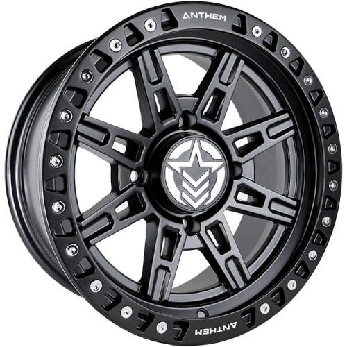 U814147043043 - Anthem Rogue UTV 14X7 4X136 13mm Satin Black - Anthem Wheels Canada
