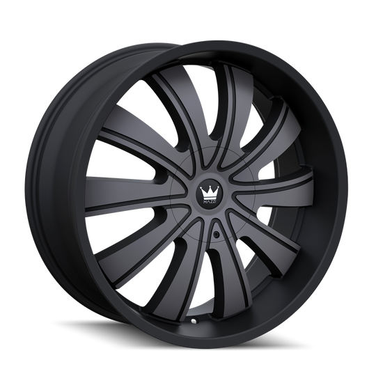 374-22988TM - Mazzi Rolla 22X9.5 5X115 / 5X139.7 ET 18mm Matte Black Machined with Dark - Mazzi Wheels Canada