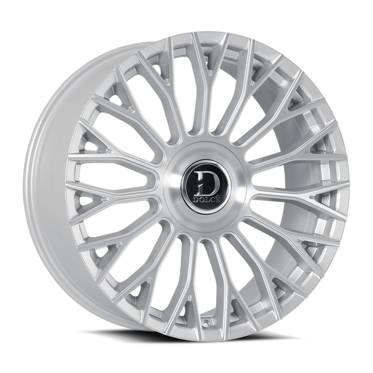 ROMA-229536GSBF18 - Dolce Luxury Roma 22X9.5 6X135 / 6X139.7 ET 18mm Gloss Sliver Brush Face - Dolce Luxury Wheels Canada