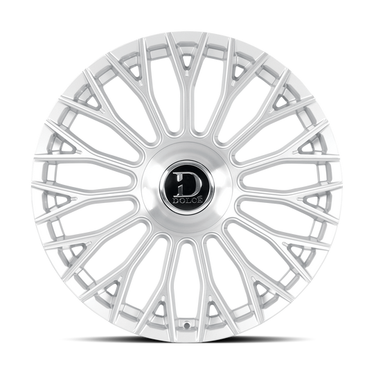 ROMA-229012GSBF - Dolce Luxury Roma 22X9 5X114.3 / 5X112 ET 35mm Glossy Silver Brush Face - Dolce Luxury Wheels Canada
