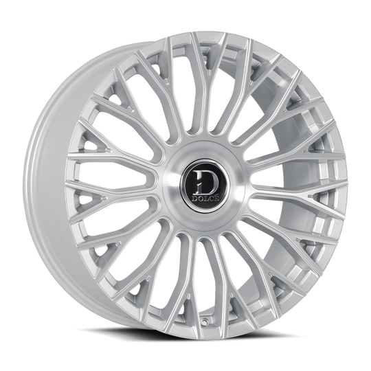 ROMA-2210538GSBF - Dolce Luxury Roma 22X10.5 5X115 / 5X112 ET 25mm Glossy Silver Brush Face - Dolce Luxury Wheels Canada