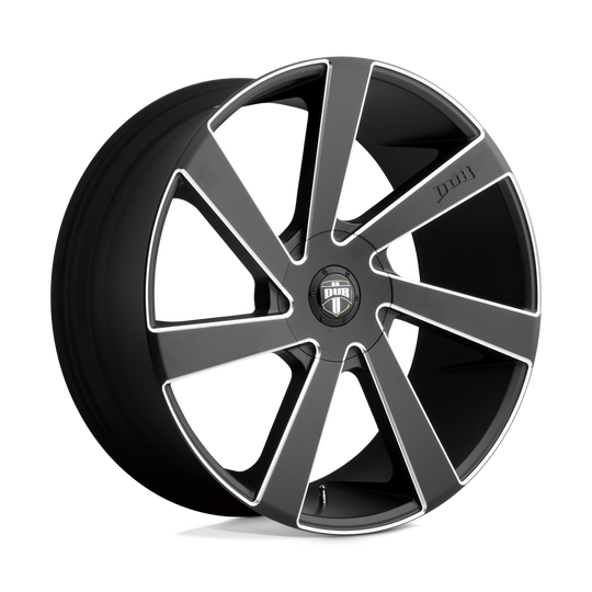 S133240000+10D - DUB S133 Directa 24X10 BLANK  10mm Matte Black Milled - DUB Wheels Canada