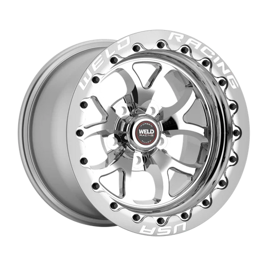 76LP508B45F - Weld Racing S76 Beadlock 15X8 5X120.65 ET 0mm Polished Center - Polished Shell - Weld Racing Wheels Canada