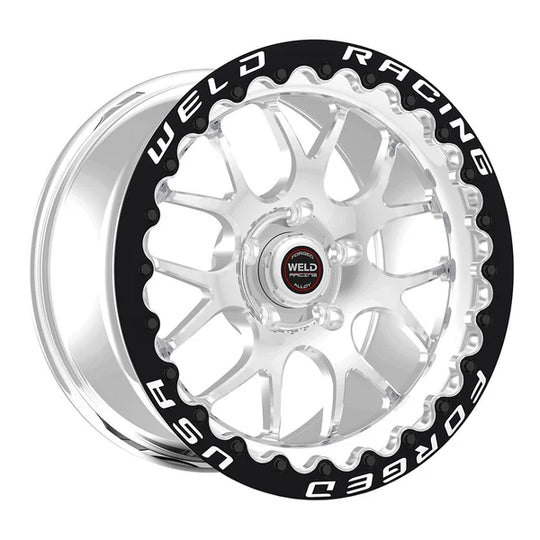 77MP7105B83G - Weld Racing S77 Beadlock 17X10.5 5X120.65 ET 65mm Polished Center - Polished Shell - Weld Racing Wheels Canada