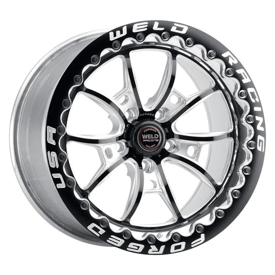 80MB7105B83F - Weld Racing S80 Beadlock 17X10.5 5X120.65 ET 65mm Black Center - Polished Shell - Weld Racing Wheels Canada