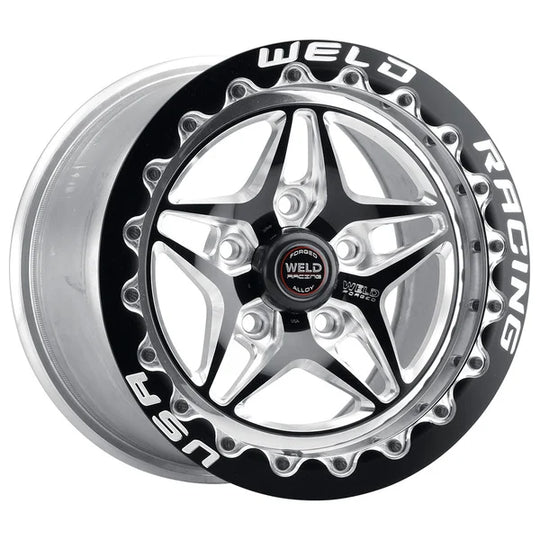 81MB7100B63F - Weld Racing S81 Beadlock 17X10 5X120.65 ET 20mm Black Center - Polished Shell - Weld Racing Wheels Canada