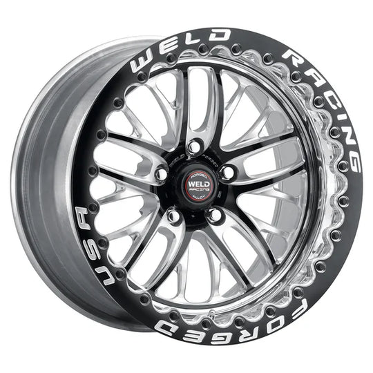82MB7100B83F - Weld Racing S82 Beadlock 17X10 5X120.65 ET 71mm Black Center - Polished Shell - Weld Racing Wheels Canada