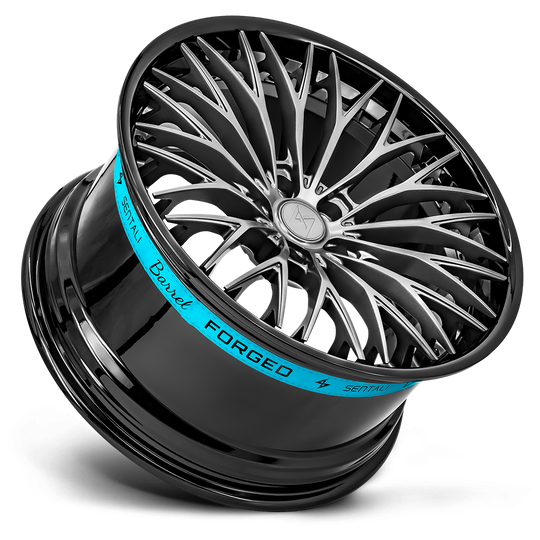 SB1322955352 - Sentali Barrel Forged SB1 22X9.5 5X127 35mm Gloss Black Lip / Matte Gunmetal Centre - Sentali Barrel Forged Wheels Canada