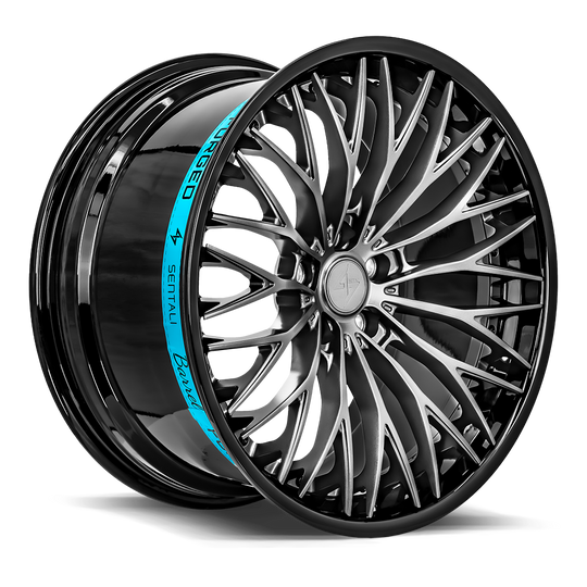 SB13191052351 - Sentali Barrel Forged SB1 19X10.5 5X112 35mm Gloss Black Lip / Matte Gunmetal Centre - Sentali Barrel Forged Wheels Canada