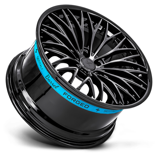SB122091354 - Sentali Barrel Forged SB1 20X9 5X114.3 35mm Gloss Black Lip / Matte Black Centre - Sentali Barrel Forged Wheels Canada