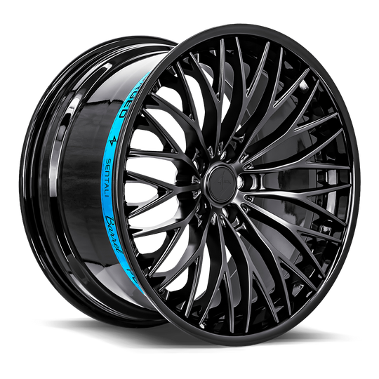 SB1219952381 - Sentali Barrel Forged SB1 19X9.5 5X112 38mm Gloss Black Lip / Matte Black Centre - Sentali Barrel Forged Wheels Canada