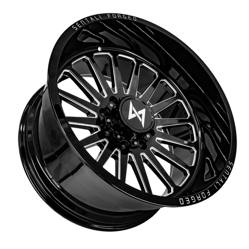 SF226168399BM - Sentali Forged SF-2 26X16 8X170 -99mm Gloss Black Milled - Sentali Forged Wheels Canada
