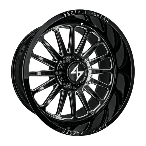 SF224148376BM - Sentali Forged SF-2 24X14 8X170 -76mm Gloss Black Milled - Sentali Forged Wheels Canada