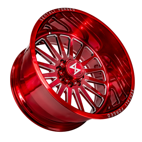 SF224145176RM - Sentali Forged SF-2 24X14 5X127 -76mm Red Milled - Sentali Forged Wheels Canada