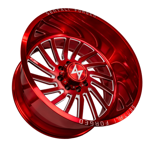 SF224148376RM - Sentali Forged SF-2 24X14 8X170 -76mm Red Milled - Sentali Forged Wheels Canada