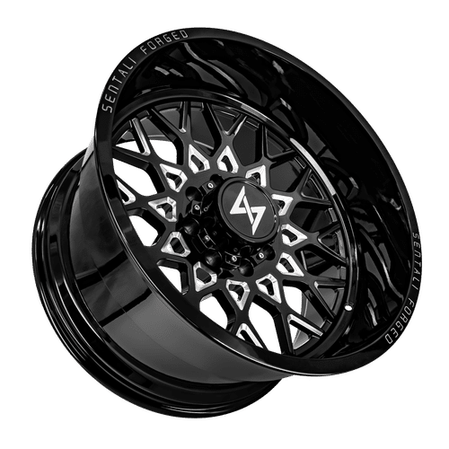 SF524146276BM - Sentali Forged SF-5 24X14 6X139.7 -76mm Gloss Black Milled - Sentali Forged Wheels Canada