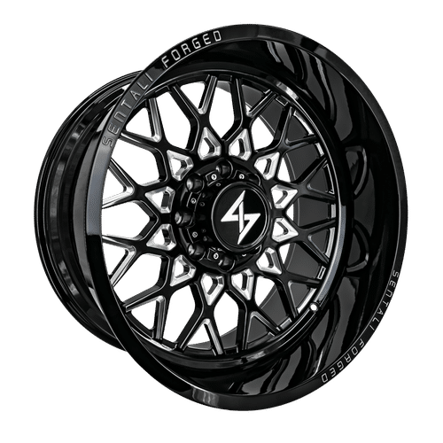 SF526148276BM - Sentali Forged SF-5 26X14 8X180 -76mm Gloss Black Milled - Sentali Forged Wheels Canada