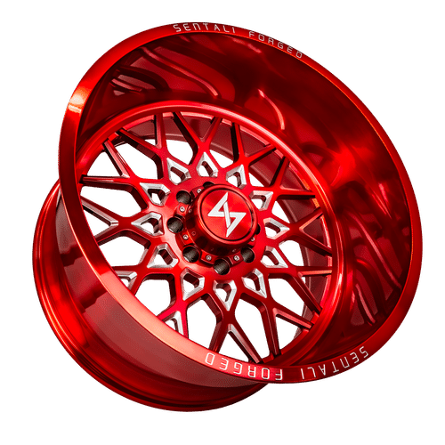 SF524148376RM - Sentali Forged SF-5 24X14 8X170 -76mm Red Milled - Sentali Forged Wheels Canada