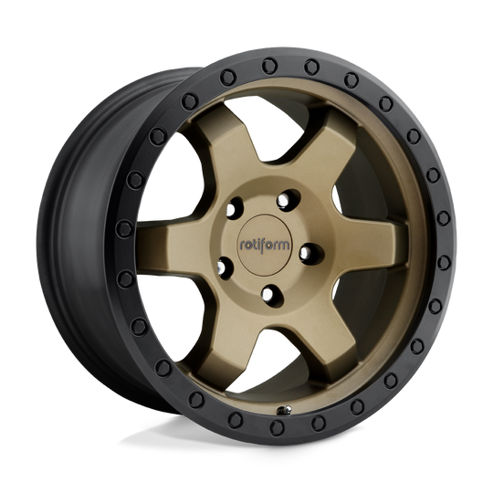 R150179075+01 - Rotiform R150 Six-Or 17X9 5X127  1mm Matte Bronze Black Bead Ring - Rotiform Wheels Canada
