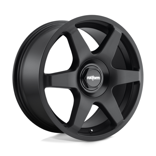 R113188514+45 - Rotiform R113 Six 18X8.5 5X112 / 5X100 45mm Matte Black - Rotiform Wheels Canada