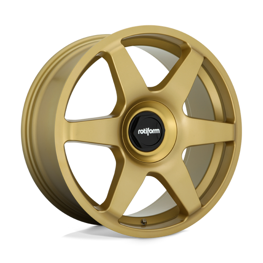 R118188514+45 - Rotiform R118 Six 18X8.5 5X112 / 5X100 45mm Matte Gold - Rotiform Wheels Canada