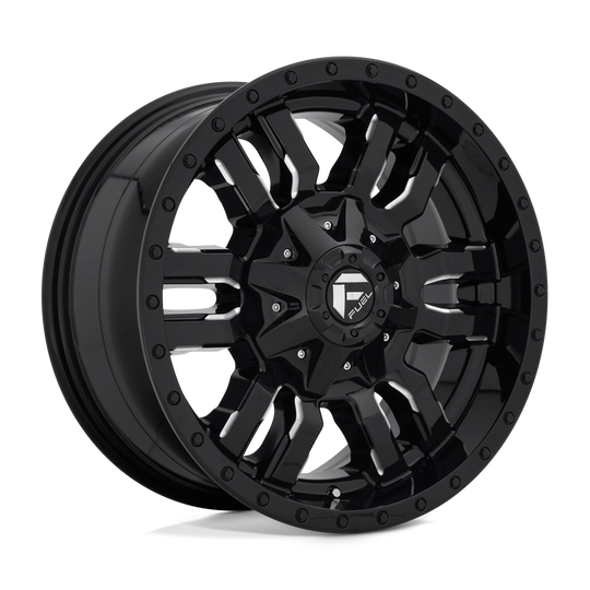 D59518908257 - Fuel Off-Road D595 Sledge 18X9 8X165.1 20mm Gloss Black Milled - Fuel Off-Road Wheels Canada
