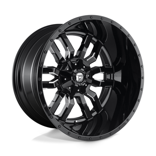 D59524408245 - Fuel Off-Road D595 Sledge 24X14 8X165.1 -75 mm Gloss Black Milled - Fuel Off-Road Wheels Canada