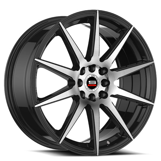 SP-5117752342BM - Spec-1 SP-51 17X7.5 5X114.3 / 5X100 42mm Gloss Black & Machined - Spec-1 Wheels Canada