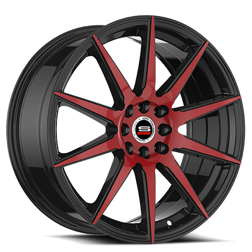 SP-5120852338BMR - Spec-1 SP-51 20X8.5 5X114.3 / 5X100 38mm Gloss Black & Red Machined - Spec-1 Wheels Canada