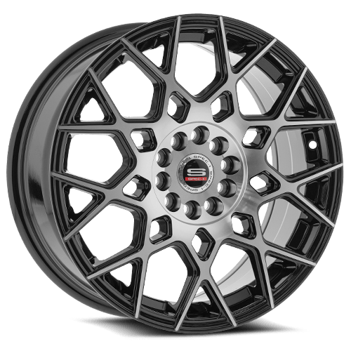 SP-5218805938GBM - Spec-1 SP-52 18X8 4X100 38mm Gloss Black & Machined - Spec-1 Wheels Canada