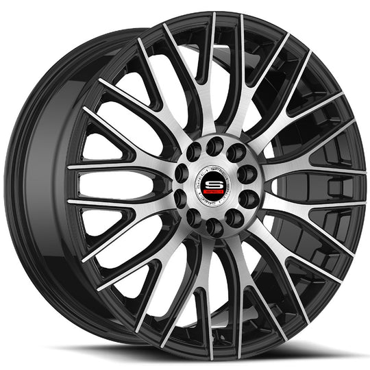 SP-5518802338BM - Spec-1 SP-55 18X8 5X114.3 / 5X100 38mm Gloss Black & Machined - Spec-1 Wheels Canada