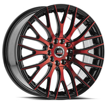 Load image into Gallery viewer, SP-551880938BMR - Spec-1 SP-55 18X8 4X100 / 4X114.3 38mm Gloss Black &amp; Red Machined - Spec-1 Wheels Canada