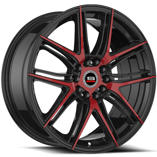 SP-5617753842BMR - Spec-1 SP-56 17X7.5 5X114.3 / 5X120.65 42mm Gloss Black & Red Machined - Spec-1 Wheels Canada