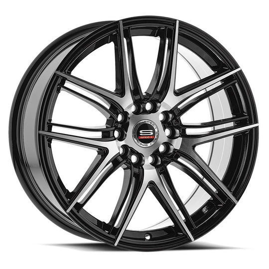 SP-5618803838BM - Spec-1 SP-56 18X8 5X114.3 / 5X120.65 38mm Gloss Black & Machined - Spec-1 Wheels Canada