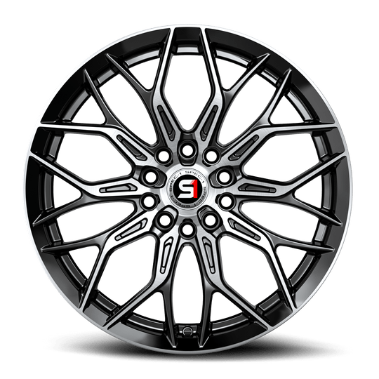 SP-5717753242BM - Spec-1 SP-57 17X7.5 5X108 42mm Gloss Black & Machined - Spec-1 Wheels Canada