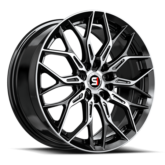 SP-5717753242BM - Spec-1 SP-57 17X7.5 5X108 42mm Gloss Black & Machined - Spec-1 Wheels Canada