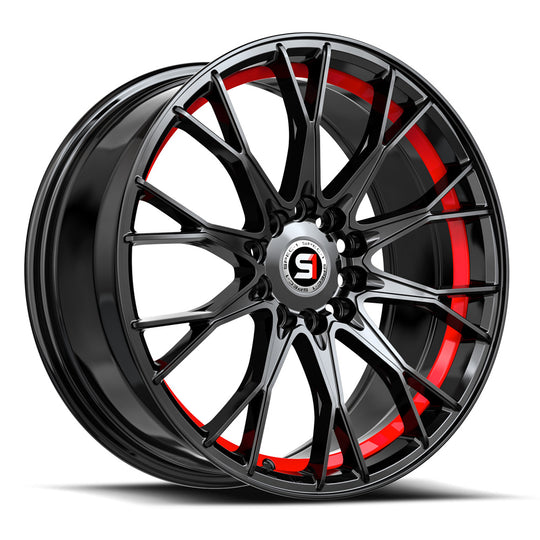 SP-59188938GBRU - Spec-1 SP-59 18X8 4X114.3 / 4X100 38mm Gloss Black & Red Undercut - Spec-1 Wheels Canada