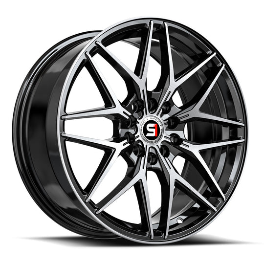 SP-601883638BM - Spec-1 SP-60 18X8 5X112 / 5X114.3 38mm Gloss Black & Machined - Spec-1 Wheels Canada