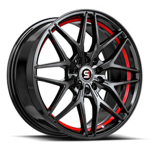 Charger l'image dans la galerie, SP-601883638GBRU - Spec-1 SP-60 18X8 5X114.3 / 5X112 38mm Gloss Black &amp; Red Undercut - Spec-1 Wheels Canada