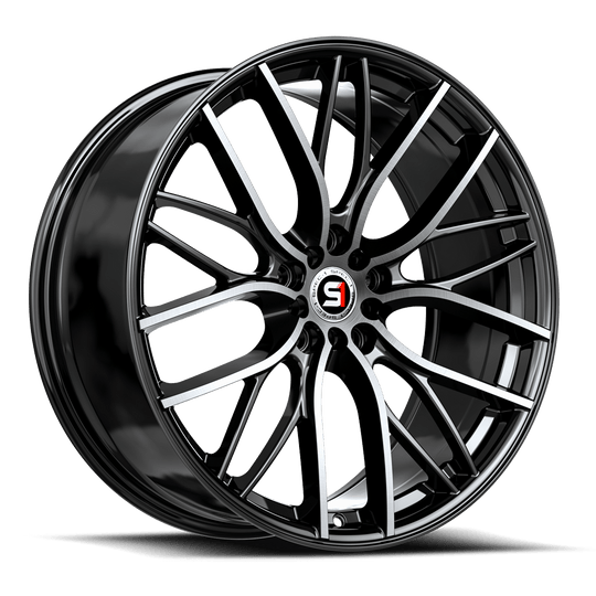 SP-611882338BM - Spec-1 SP-61 18X8 5X100 38mm Gloss Black & Machined - Spec-1 Wheels Canada