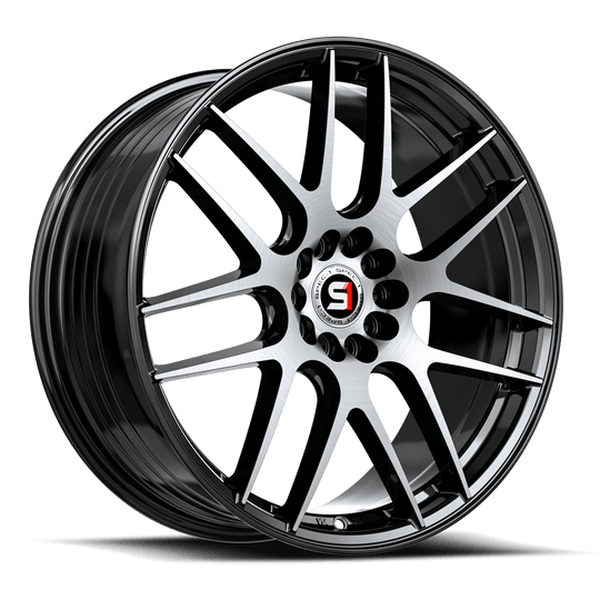 SP-651892338BM - Spec-1 SP-65 18X9 5X100 38mm Gloss Black & Machined - Spec-1 Wheels Canada