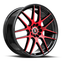 Charger l'image dans la galerie, SP-651810BL22BMR - Spec-1 SP-65 18X10 Blank 4X/5X 22mm Gloss Black &amp; Red Machined - Spec-1 Wheels Canada