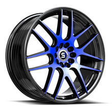 Load image into Gallery viewer, SP-651810BL42GBBLM - Spec-1 SP-65 18X10 Blank 4X/5X 42mm Gloss Black &amp; Blue Machined - Spec-1 Wheels Canada