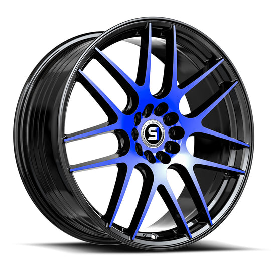 SP-65189BL38GBBLM - Spec-1 SP-65 18X9 Blank 4X/5X 38mm Gloss Black & Blue Machined - Spec-1 Wheels Canada