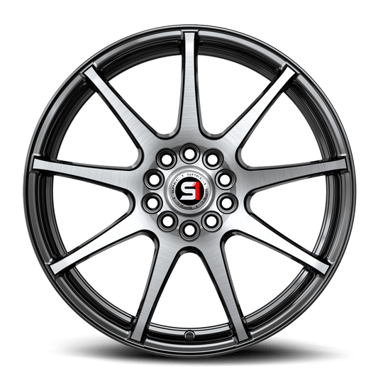 SP-671772342BM - Spec-1 SP-67 17X7 5X100 42mm Gloss Black & Machined - Spec-1 Wheels Canada