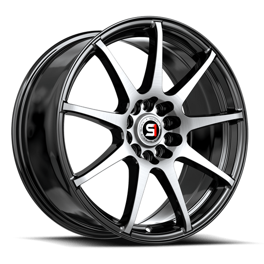 SP-671772842BM - Spec-1 SP-67 17X7 5X105 42mm Gloss Black & Machined - Spec-1 Wheels Canada